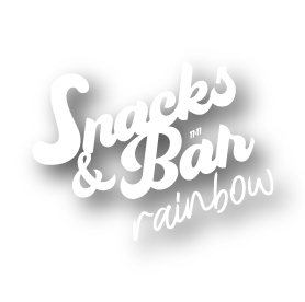 Logotipo Snacks & Bar Rainbow blanco